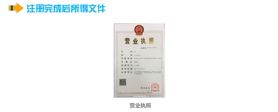 義烏個(gè)體工商戶注冊(cè)完成后獲得的文件